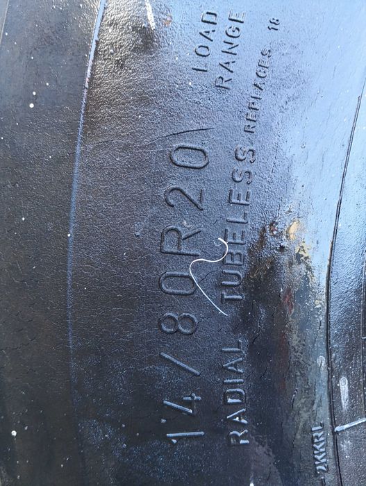 Sprzedam opony z felgami do przyczepy 14/80r20