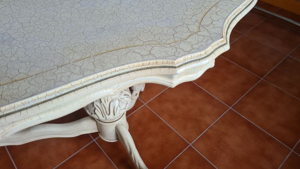 Mesa de madeira oval Vintage