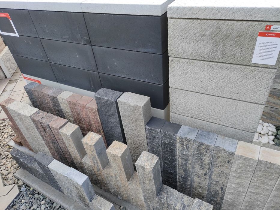 Palisada łupana Palisady Kostka brukowa ogrodzenia obrzeże