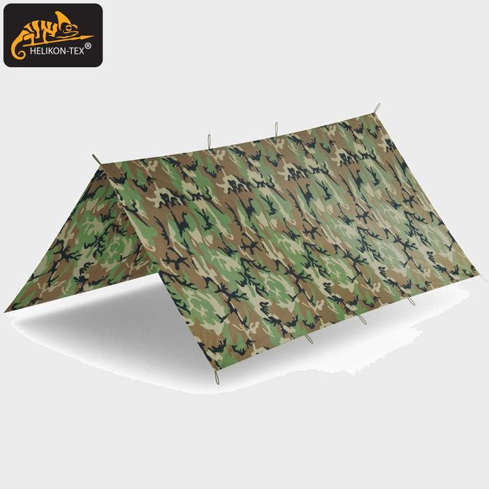 Płachta biwakowa Tarp Helikon Supertarp 3x3m US Woodland