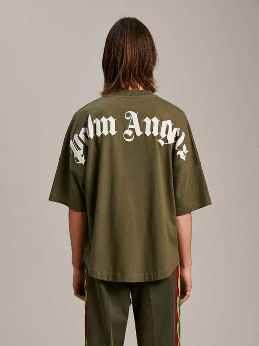 Футболка Palm Angels Classic Logo Over T-Shirt Military Green