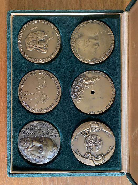 6 medalhas comemorativas - IV Centenário da morte de Luís de Camões