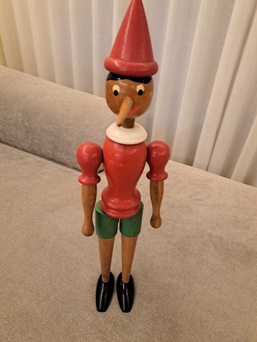 Boneco Pinóquio Vintage (madeira e articulado)