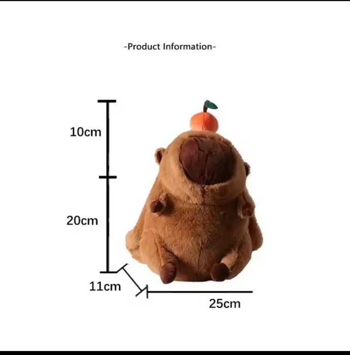 Трендовый плюшевый мягкий рюкзак сумка игрушка капибара