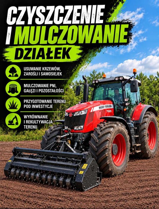 Wycinka drzew, mulczer, karczowanie pni, czyszczenie działek