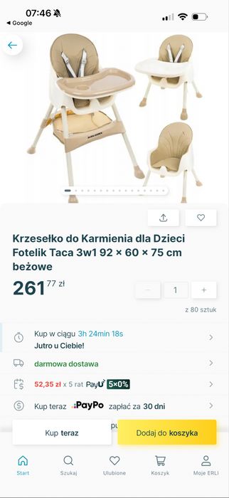 Krzesło do karmienia