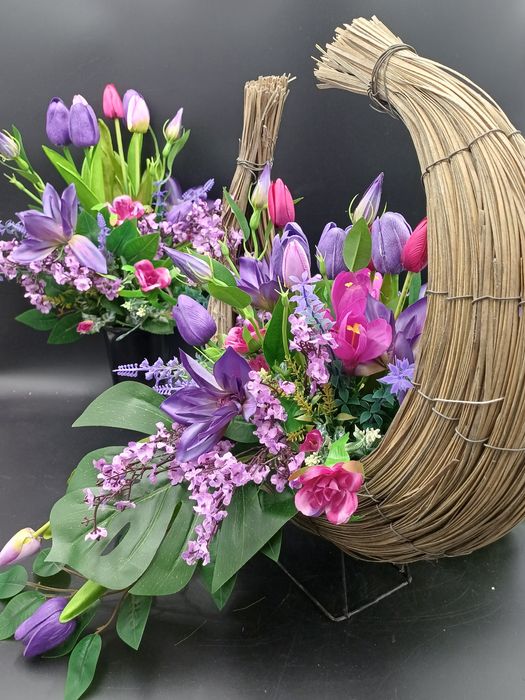 Komplet nagrobny wiosenno -wielkanocny