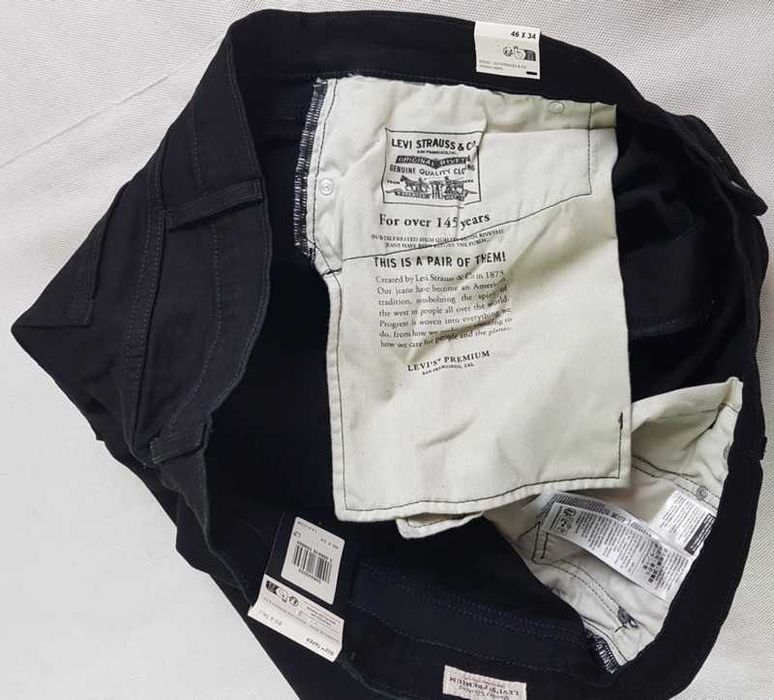 Męskie jeansy Levi's 502 Big & Tall czarne oryg. nowe Levisy - W46/L34