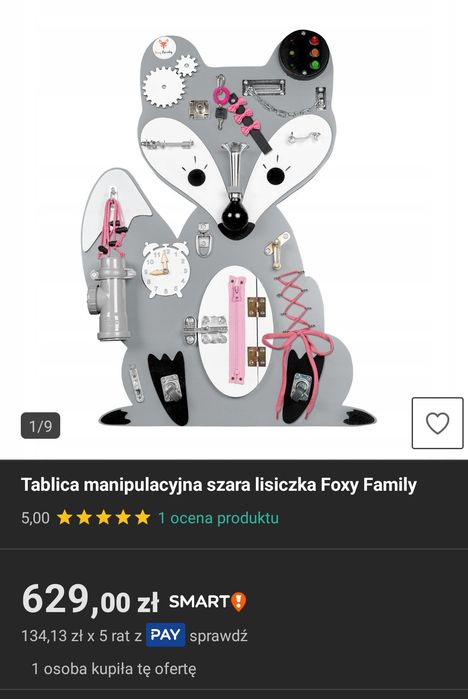 Duża Tablica manipulacyjna sensoryczna lisek Foxy family