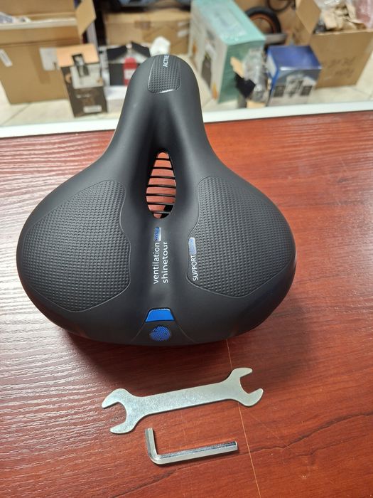 Siodełko rowerowe OSIGEI, żelowe siodełko rowerowe, szerokie, miękkie