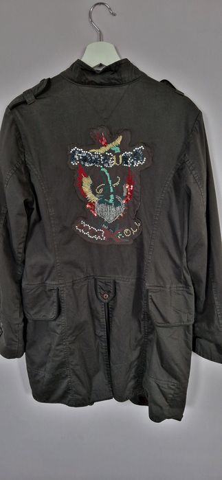 Czarna jeansowa kurtka parka przejściowa Tommy Hilfiger Denim L