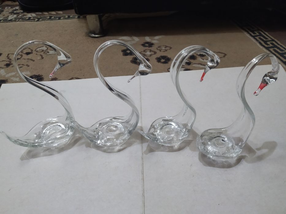 Статуэтка Лебедь СССР,стекло хрусталь,в хорошем состоянии 4шт.250грн.