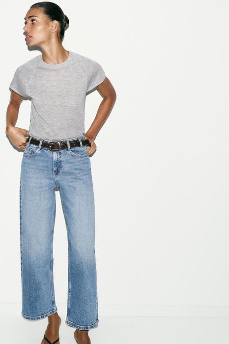 Jeans Z1975 Culotte Cintura Subida com Cinto (Novas N.42)