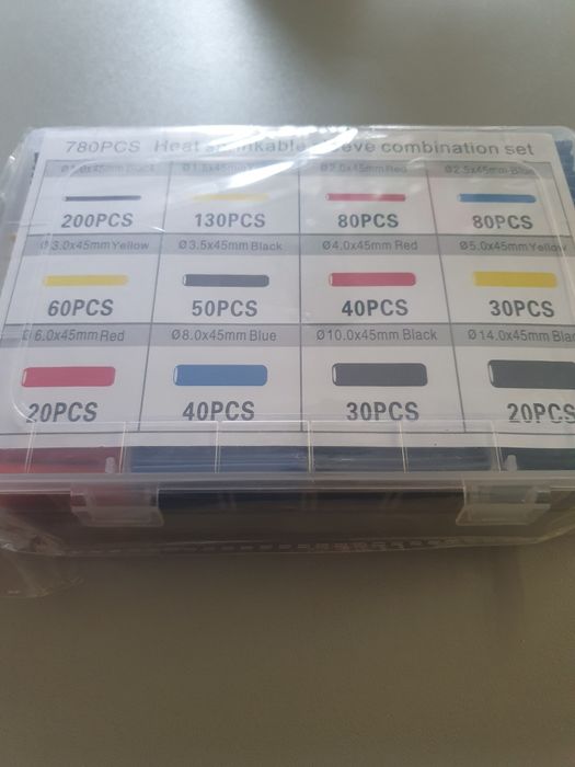 rurki termokurczliwe 780 sztuk różne średnice Nowe
