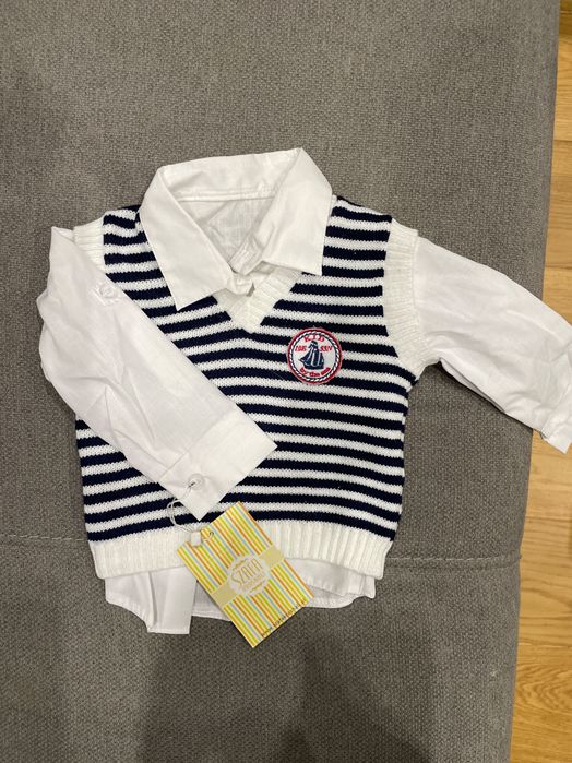 Komplet dla chłopca - 68 idealny na chrzest