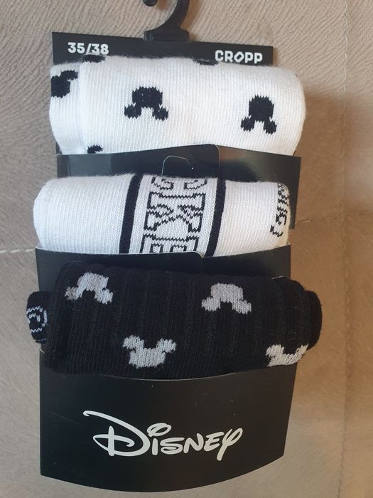 3 szt. skarpetek Disney Cropp 35/38 myszka miki Mickey Mouse