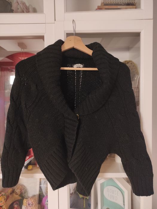 Bolerko sweter XS czarny