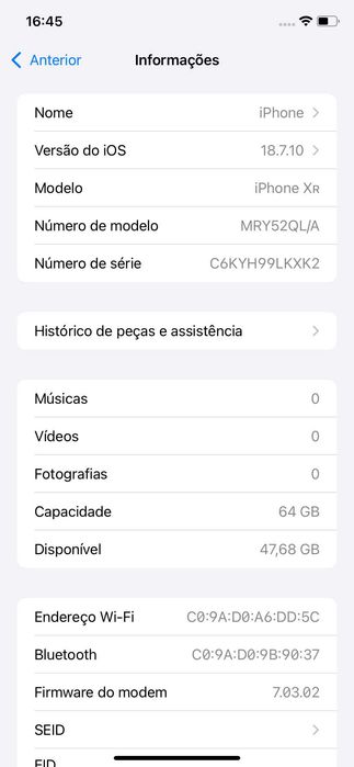 iPhone XR Branco 64GB