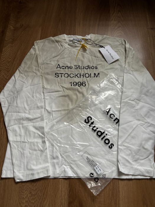 Nowa biala koszulka z długim rękawem longsleeve acne studios white rozmiar size M