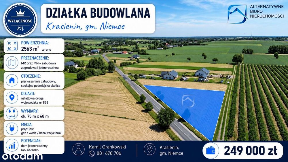 Działka budowlana - Krasienin