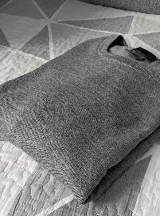 Sweter męski szary S H&M Merino Wool