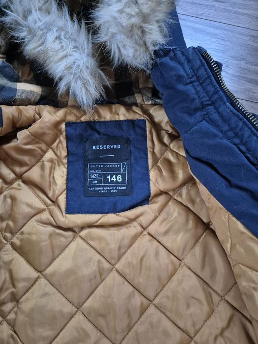 Ocieplana granatowa parka dla chłopca Reserved 146