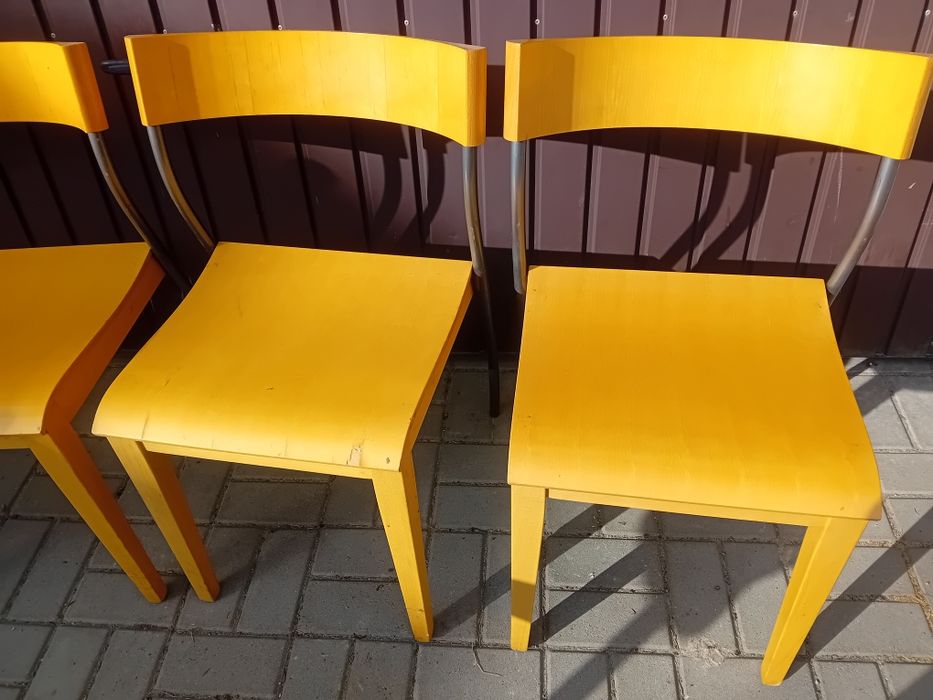 Krzesła drewniano-metalowe ,bardzo masywne