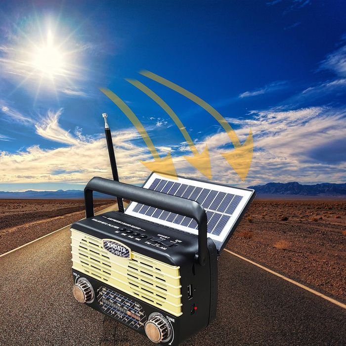 Xhdata D-902 Rádio FM portátil Solar com Lanterna