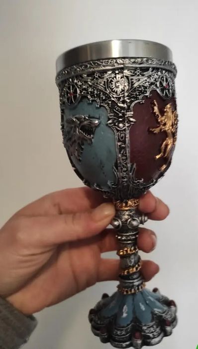 Cálice Medieval com todos Brasão Familia Leão Guerra dos Tronos NO