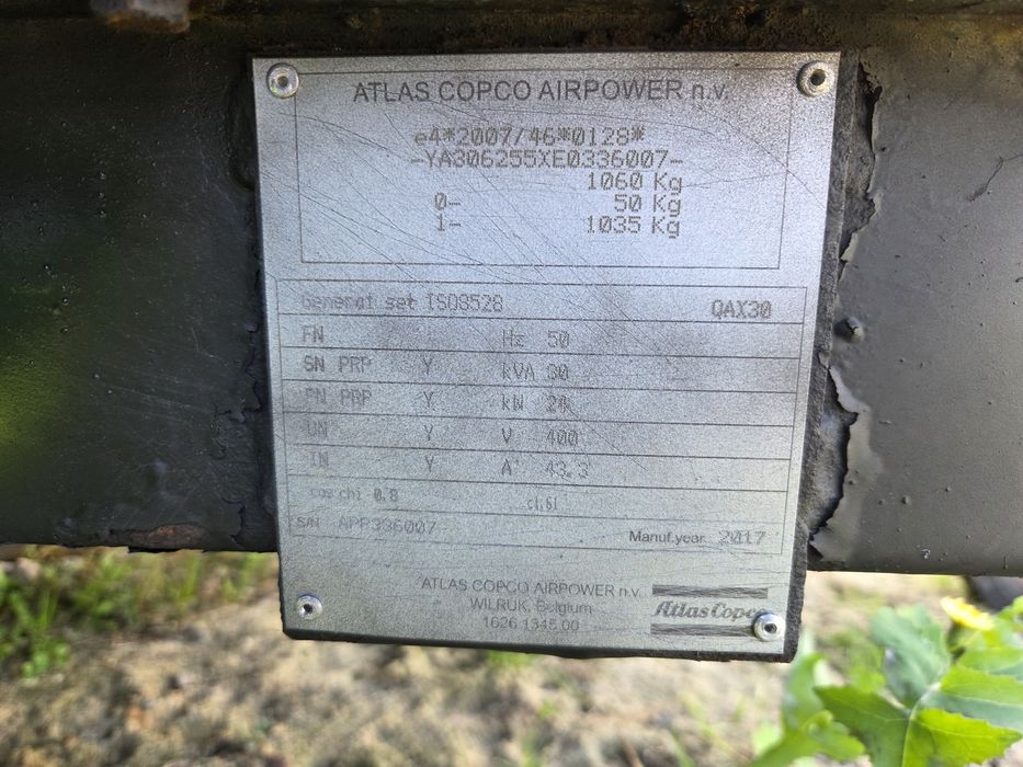Agregat prądotwórczy 24 kw Atlas Copco silnik deutz