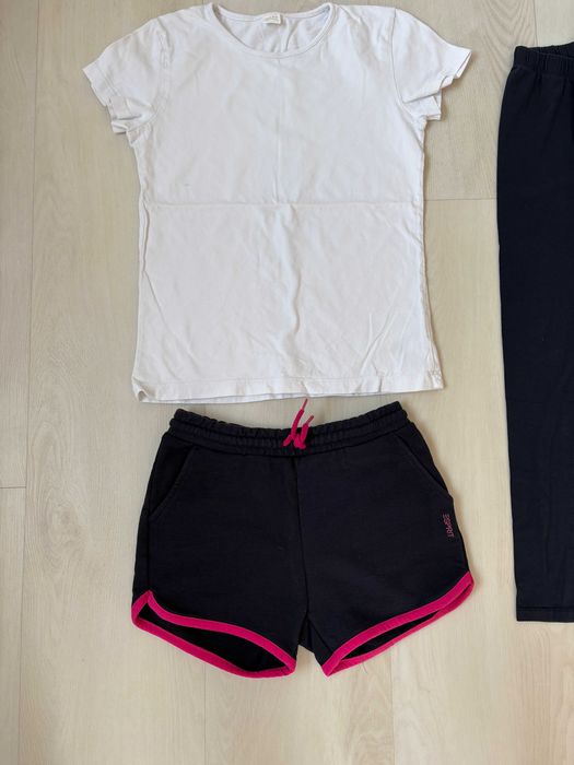 zestaw WF 152/158 koszulka Next spodenki Esprit gratis legginsy Esprit