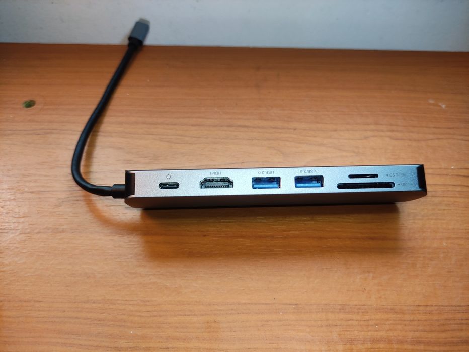 Hub USB-C 7 em 1 - HDMI 4K, 1Gbps Ethernet, USB 3.