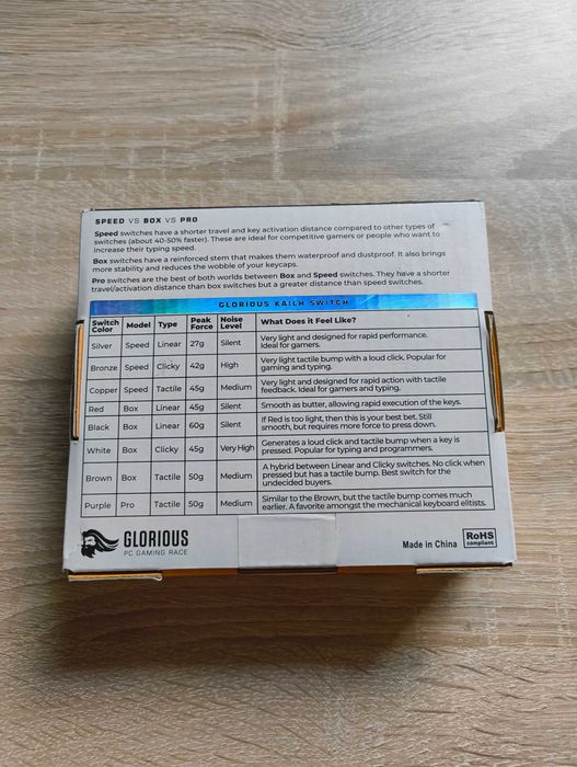 Przełączniki do klawiatury mechanicznej, switche, Kailh speed Bronze