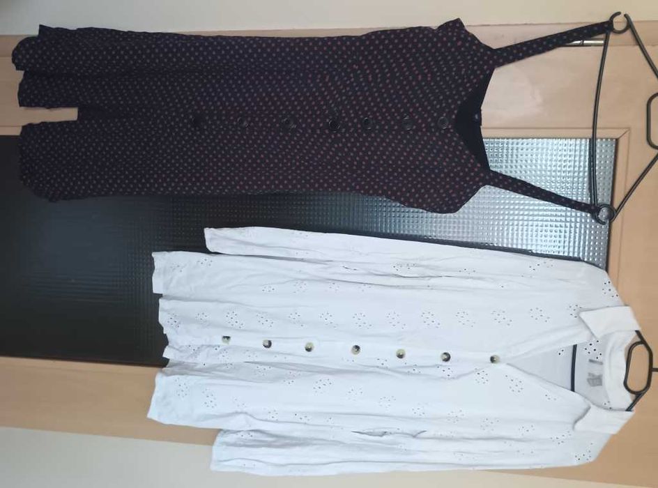 2 śliczne sukienki oraz piękna bluzka Zara haft boho XL