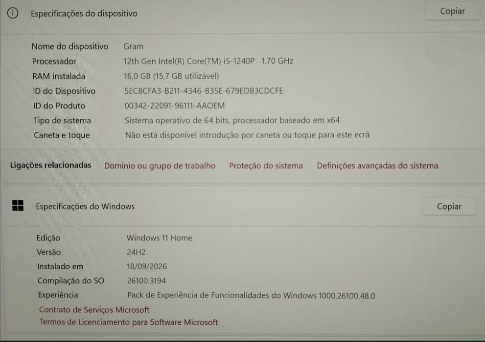 Portatil LG Gram 17Z90Q 16GB i7 2560 x 1600