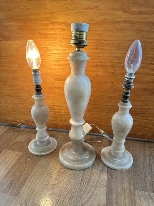 3 candeeiros mármore maciço