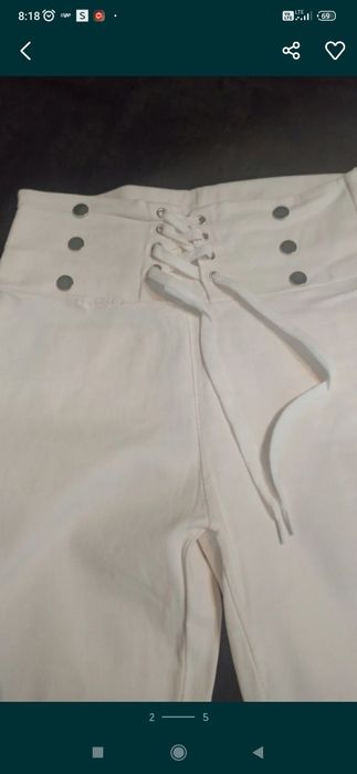 Spodnie z cienkiego jeansu Wysoki stan l