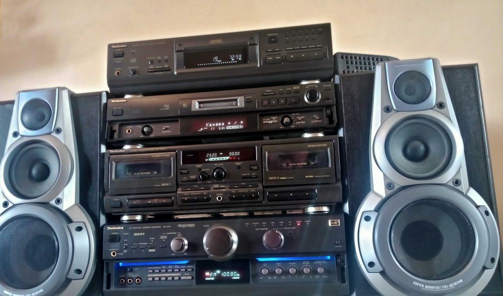 Mega Wieża Hi-Fi TECHNICS kpl.+BT tj.JBL,Denon,Sony