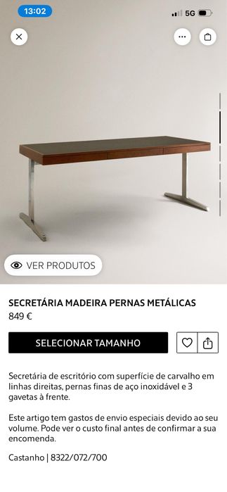 Secretaria e cadeira da Zara Home como novas
