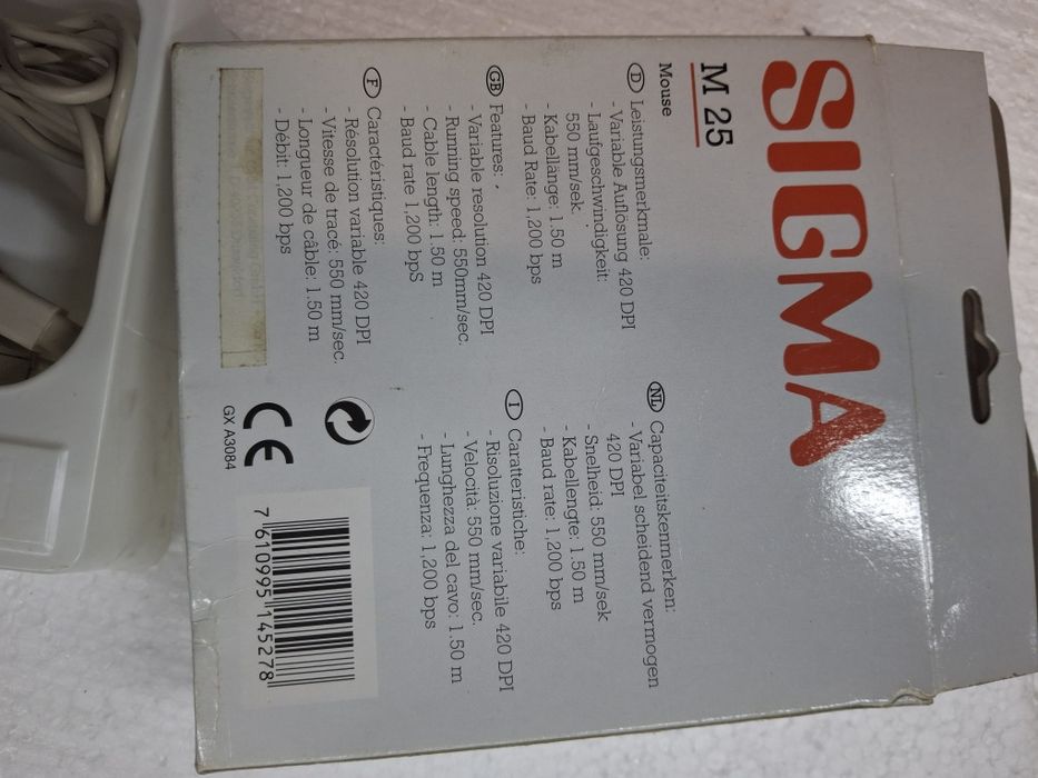 Myszka kulkowa Sigma M 25 Retro PC Box Vintage COM RS-232
