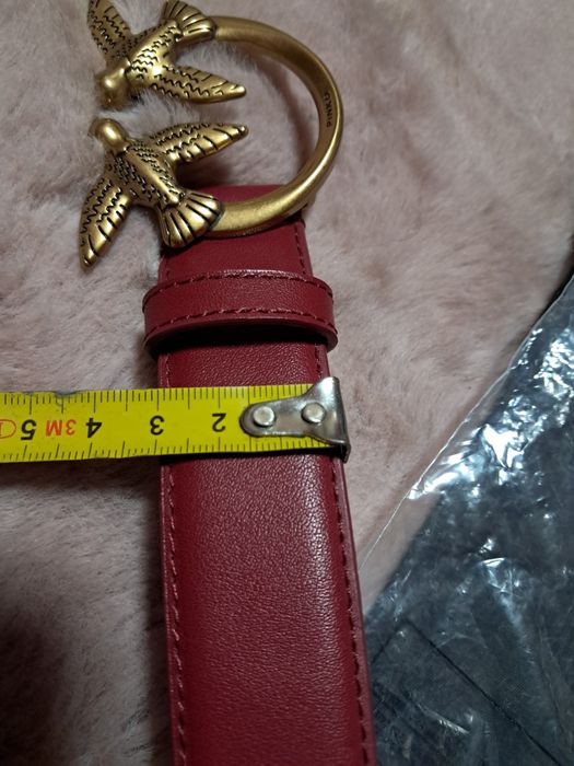 Pinko pasek love Berry h3 belt skórzany bordowe ciemnoczerwony nowy z
