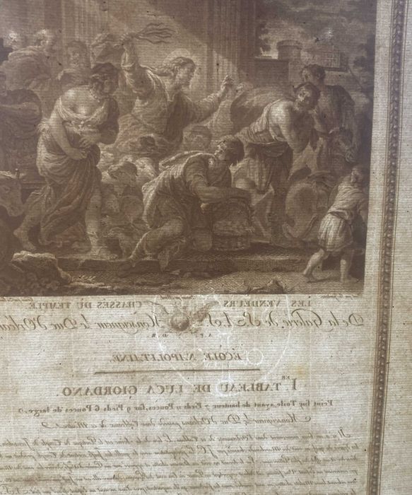 Wypędzenie przekupniów ze świątyni oryginalny miedzioryt z 1786 roku