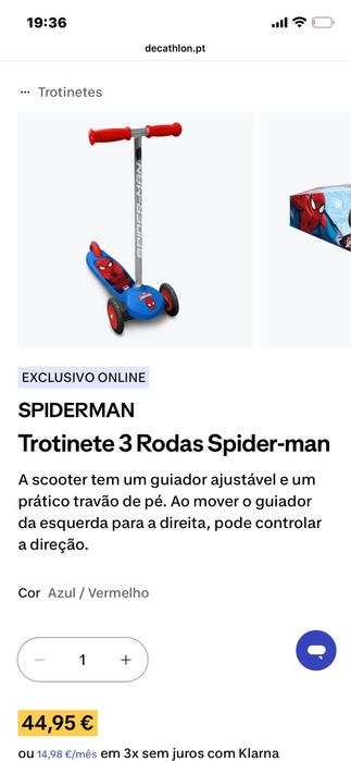 Trotinete spider-man