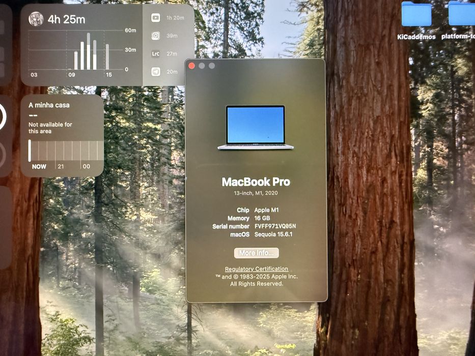 MacBook Pro M1 16Gb 256Gb + Carregador, Capa, Caixa