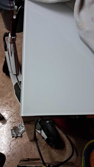 Mesa refeição com tampo vidro