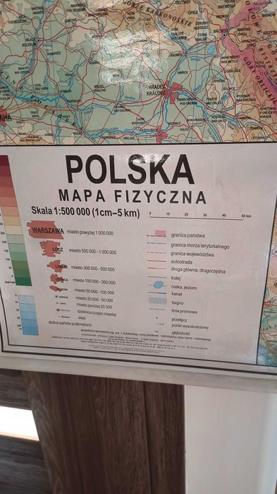 Mapa Polski ścienna wisząca