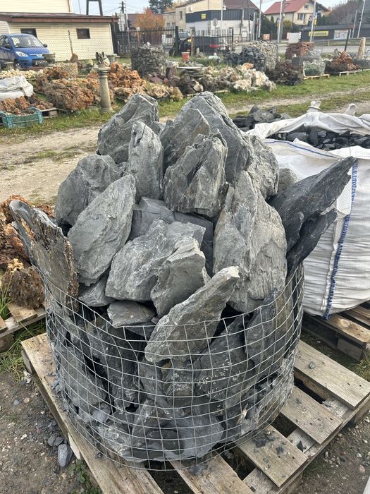 Czarna Skała BLACK STONE Kamień do Akwarium Łupek Skałka Kryjówki