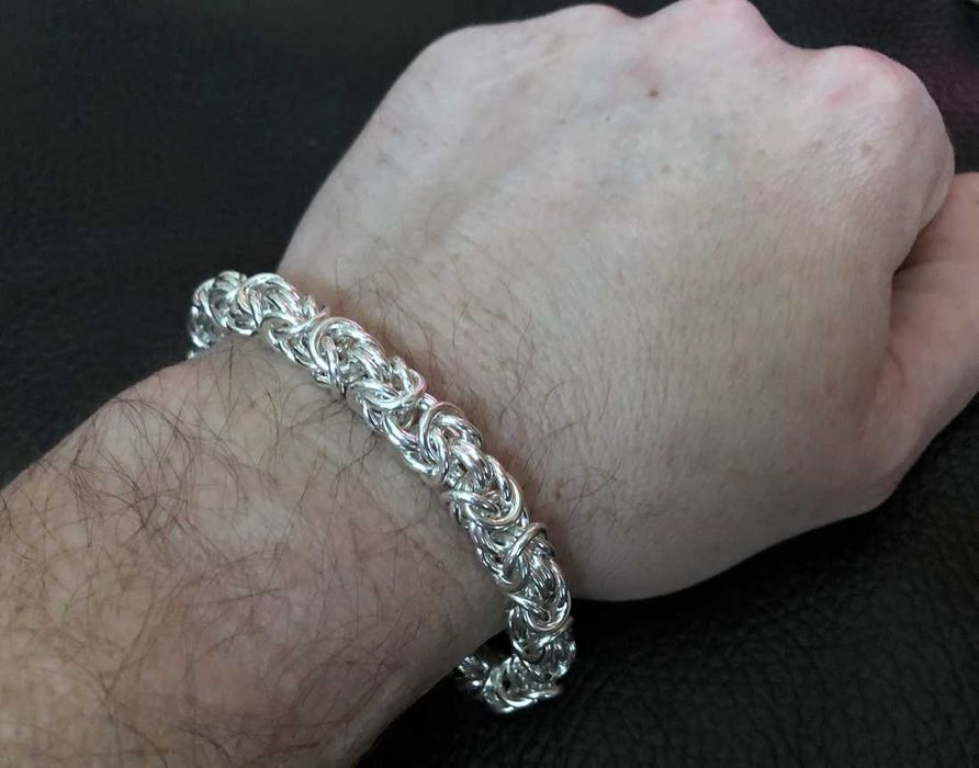 Bransoleta bizantyjska-królewska 56g 22cm 8,3mm srebro 925