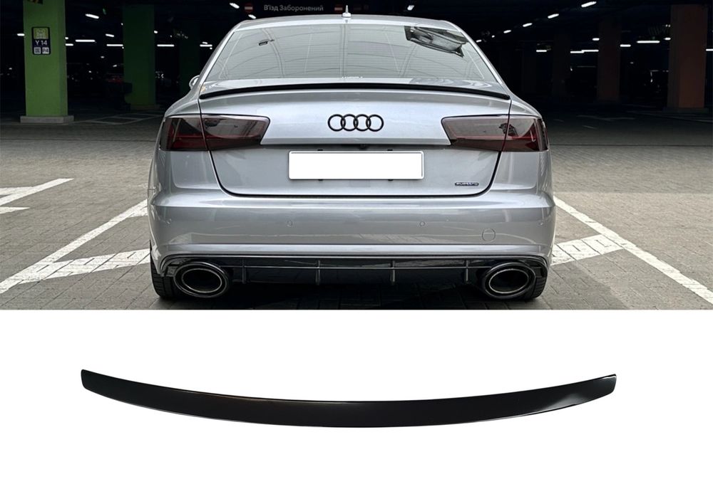 Спойлер Черный глянец на Audi A6 C7 2011-2014 года