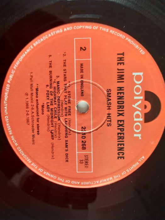Jimi Hendrix Experience – Smash Hits  EX+